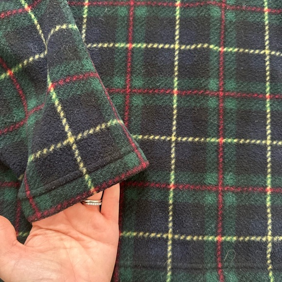 Vintage Talbots Classic Plaid Quarter Zip Fleece Womens Petite M - Picture 5 of 7